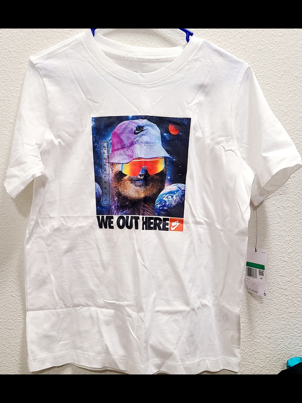 Nike White Graphic 'We Out Here' Short-Sleeve Tee